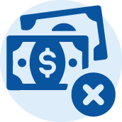Cash with an 'X' in front